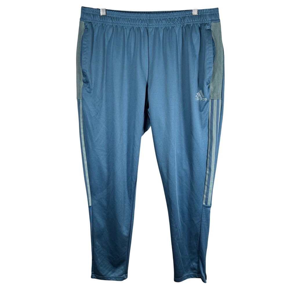 Adidas Primegreen Mens‎ XL Blue Track Pants Tapered Joggers Ankle Zip